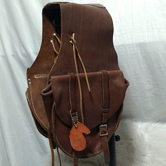 SALE! RARE! Buckaroo 1995 Vint Medium Leather Saddle Bag For Horse Or Motorcycle - Picture 2 of 16